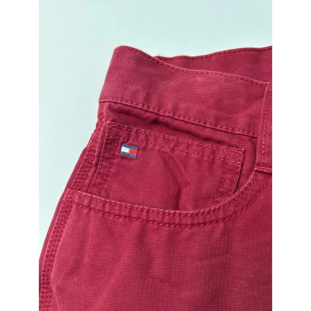Tommy Hilfiger Men Custom Straight Red Cotton Jeans Size 29x30 Preppy Classic