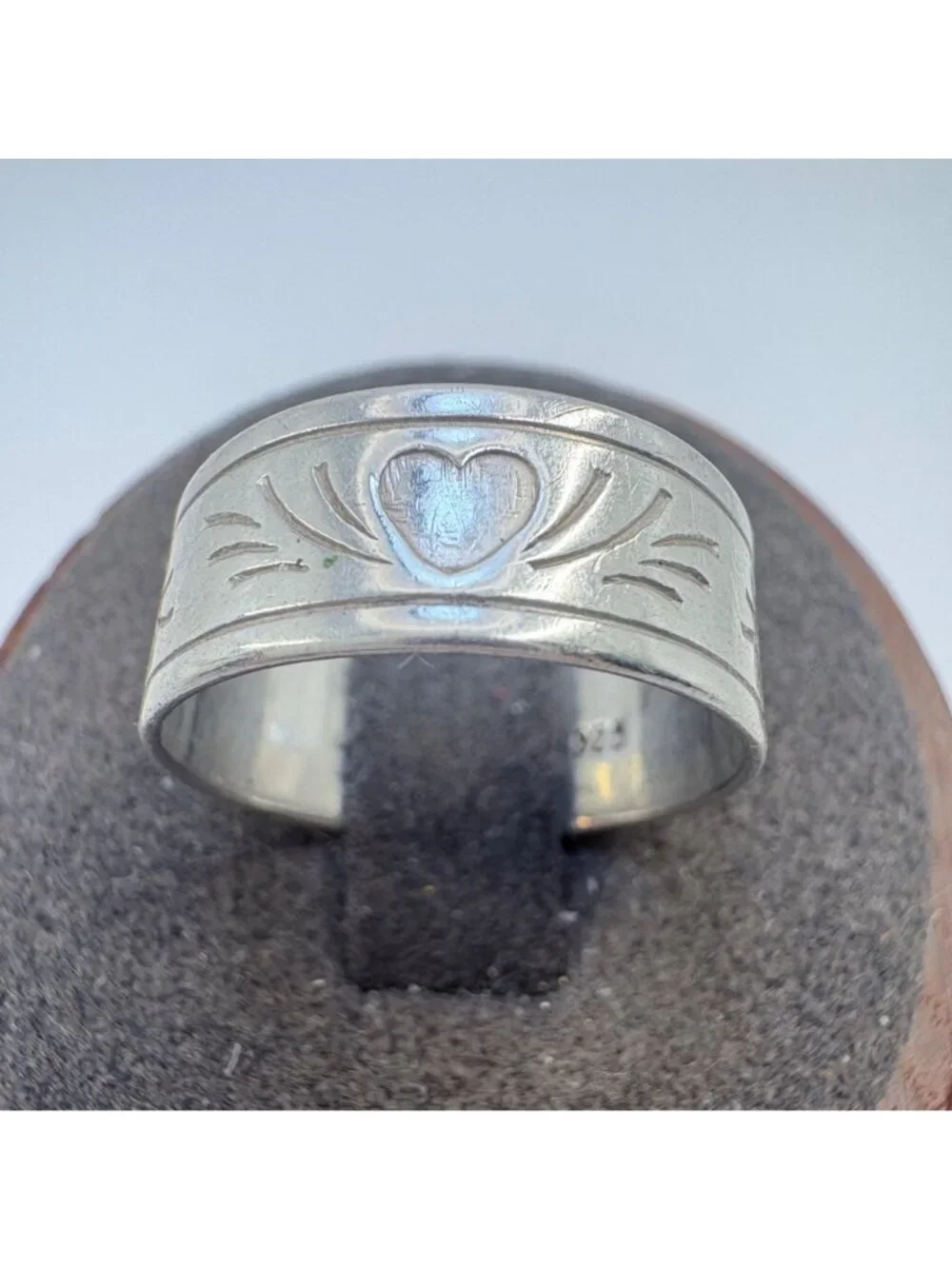 Open Back Adjustable Band Sterling Silver 925 Ring Size 7 Fit