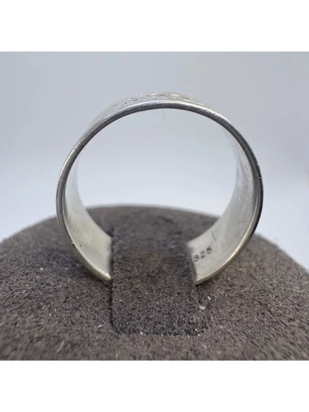 Open Back Adjustable Band Sterling Silver 925 Ring Size 7 Fit