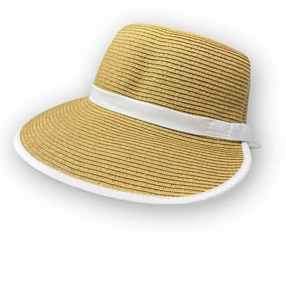 Sun N Sand Floppy Open Back Face Saver Sun Hat Cap 100% Paper Women’s OSFM