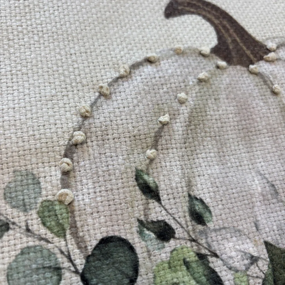 Autumn‎ Hill Harvest Runner White Linen Burlap Gourd Modern Farmhouse 13.5x73