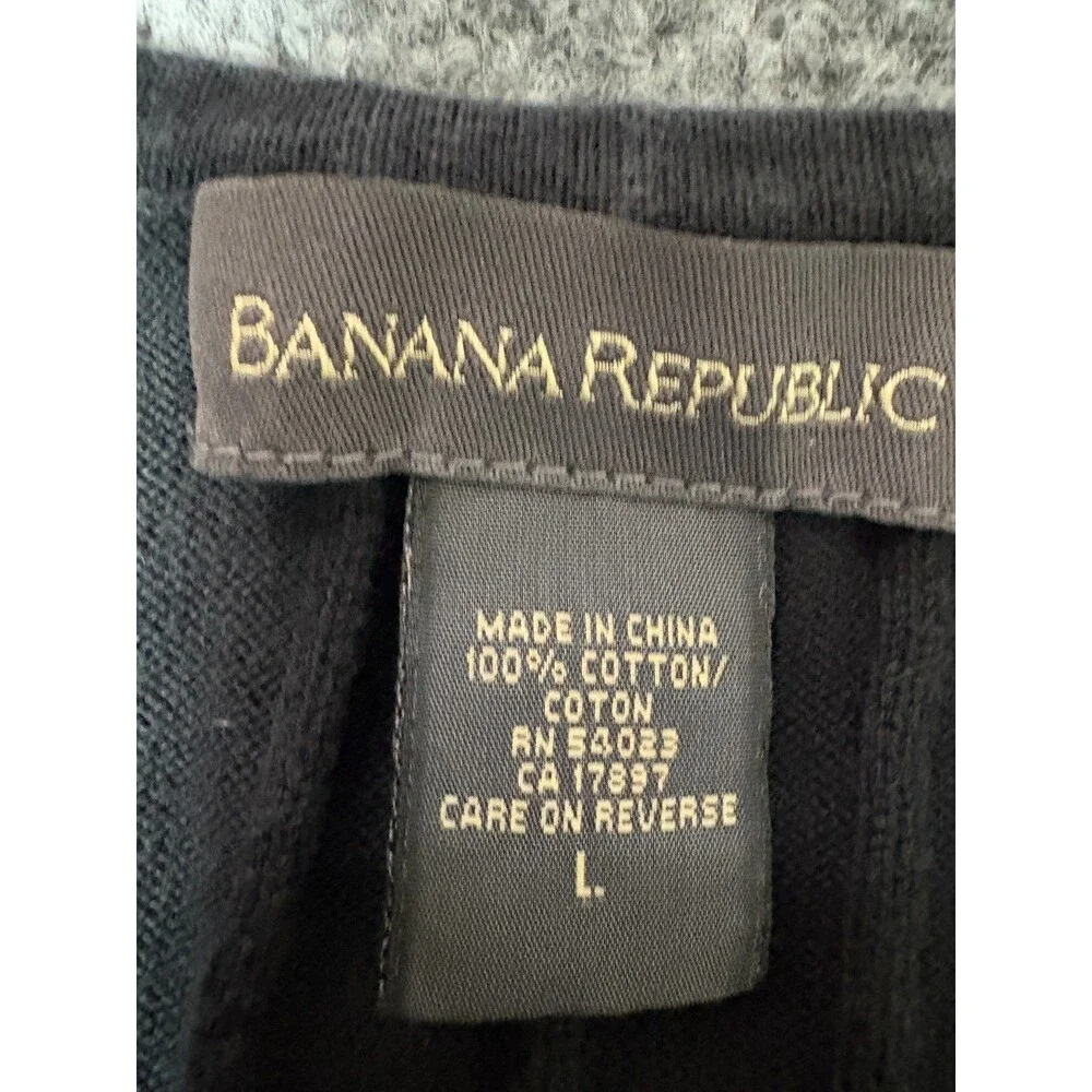 Banana Republic Sweater Vest Mens L Black Sleeveless Cotton