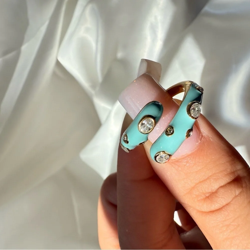 Anthro Elegant Blue Adjustable Ring