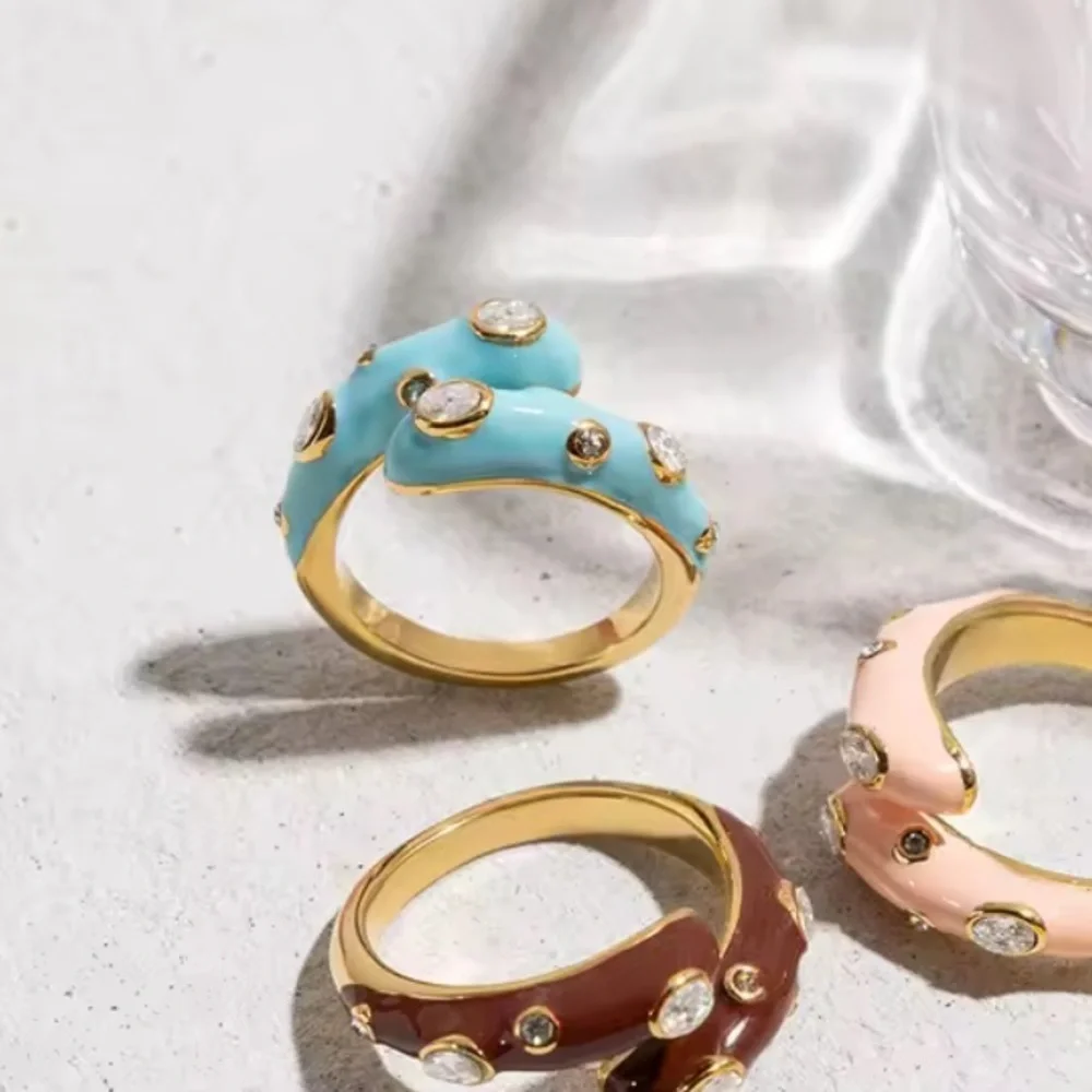 Anthro Elegant Blue Adjustable Ring