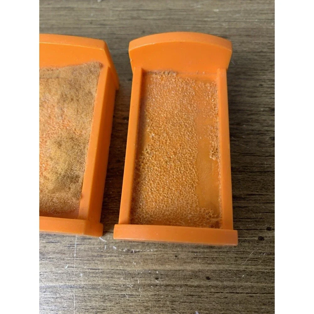 Vintage Fisher Price Little People lot/3 Orange Beds: 1 double 2 single
