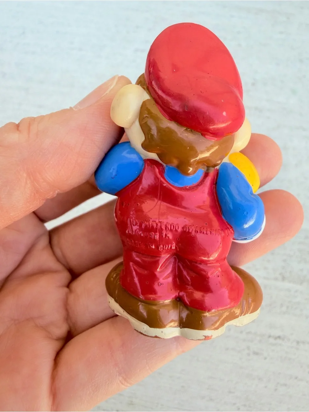 Rare 1989 Original Vintage Nintendo Licensed Mario Figurine Holding a Mushroom