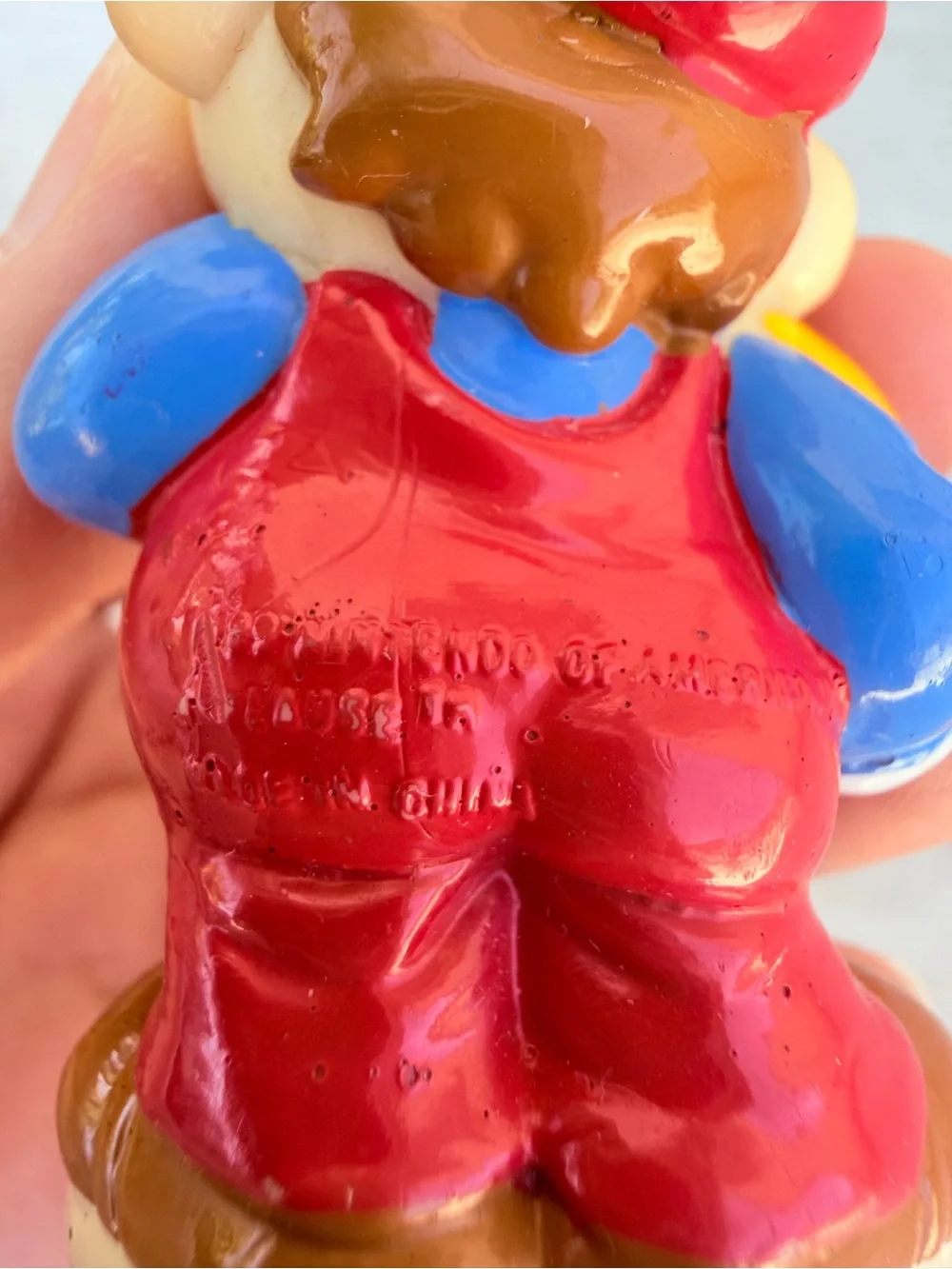 Rare 1989 Original Vintage Nintendo Licensed Mario Figurine Holding a Mushroom