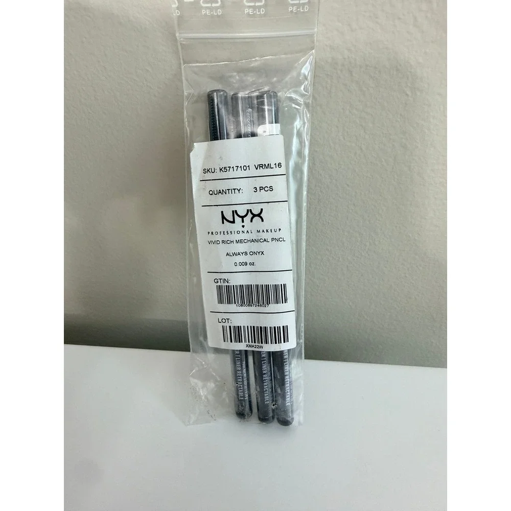 NYX Vivid Rich Mechanical Liner Women 0.009oz Always Onyx Black Lot of 3 NWT
