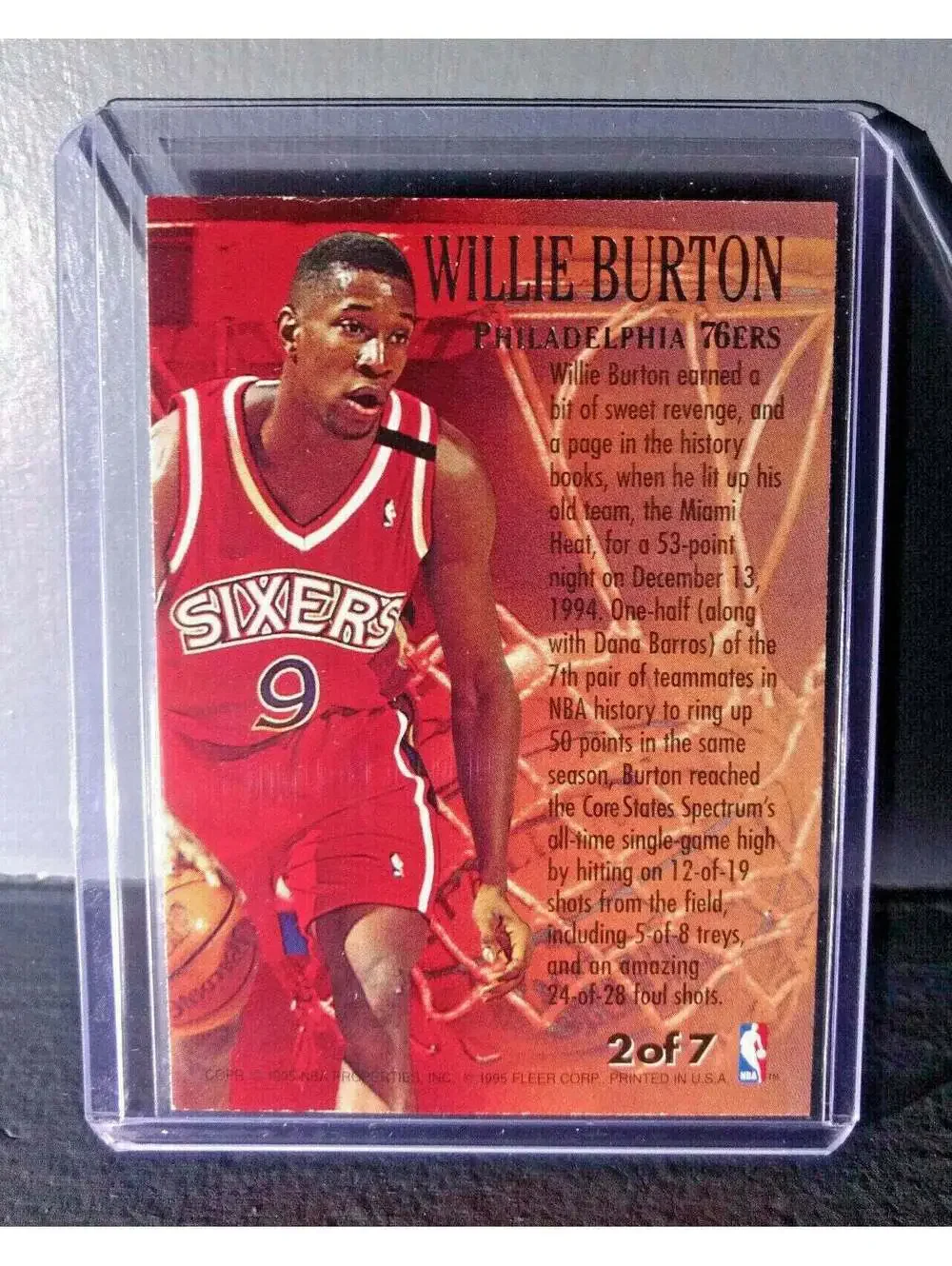 1995-96 Willie Burton Fleer Ultra Fabulous Fifties #2 Basketball Card