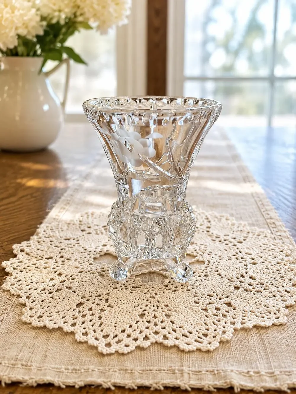 Footed Crystal Vase - Small