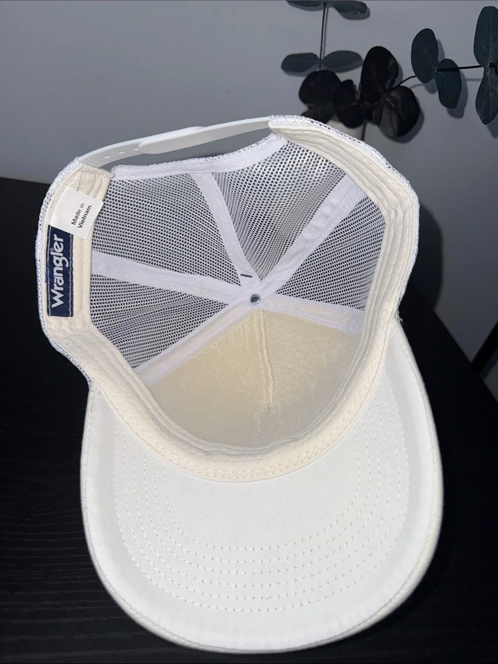 Wrangler White Cap with Pink Logo