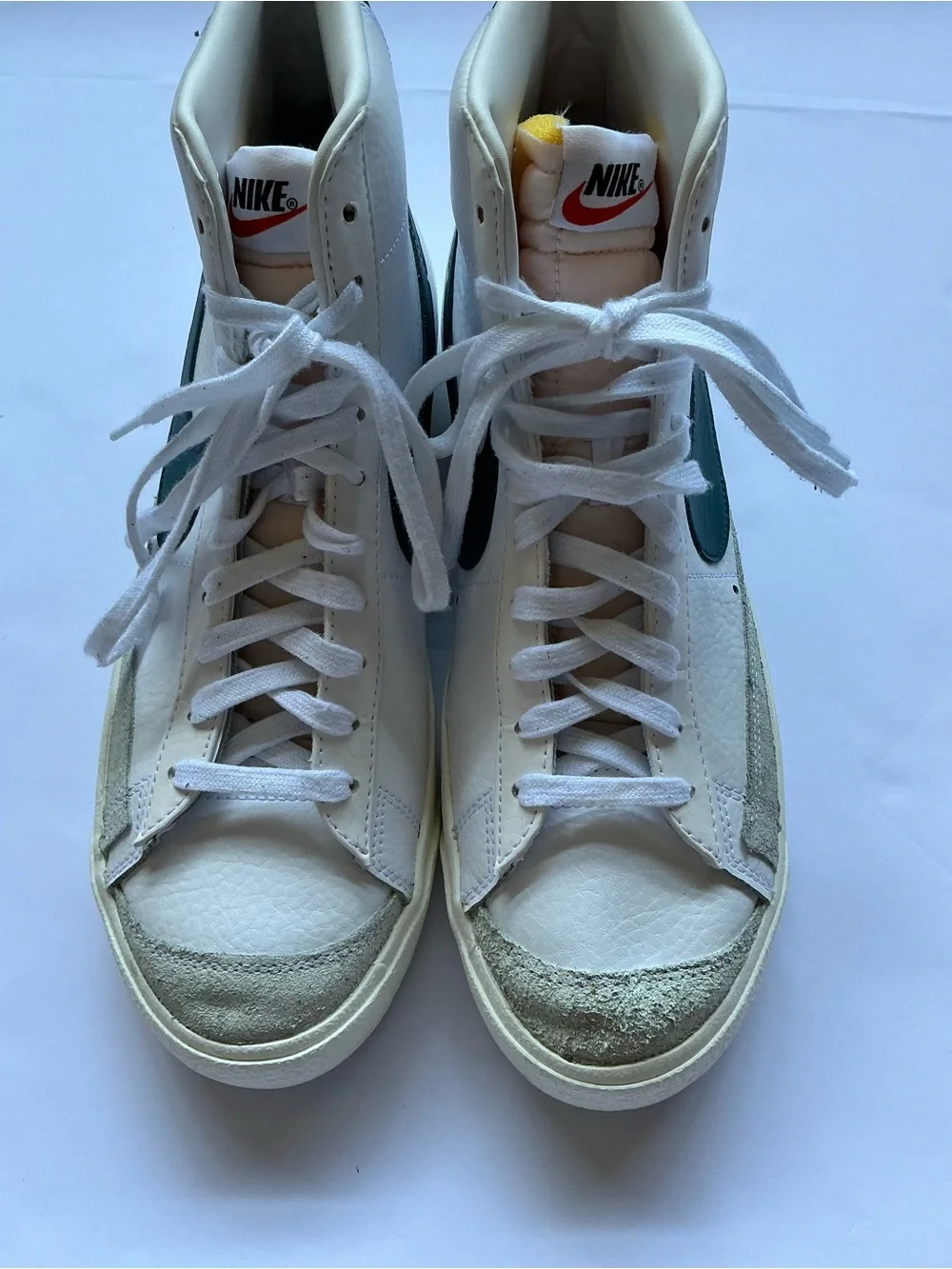 Nike Men’s High-Top Sneakers White with Teal Accents