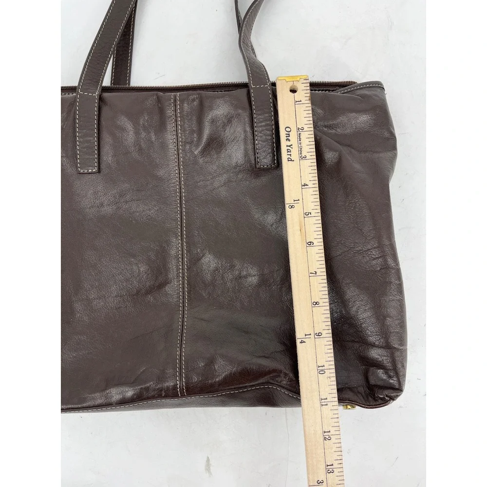 Claudia Firenze Brown Italian Vintage Leather Horsebit‎ Tassel Tote Shoulder Bag