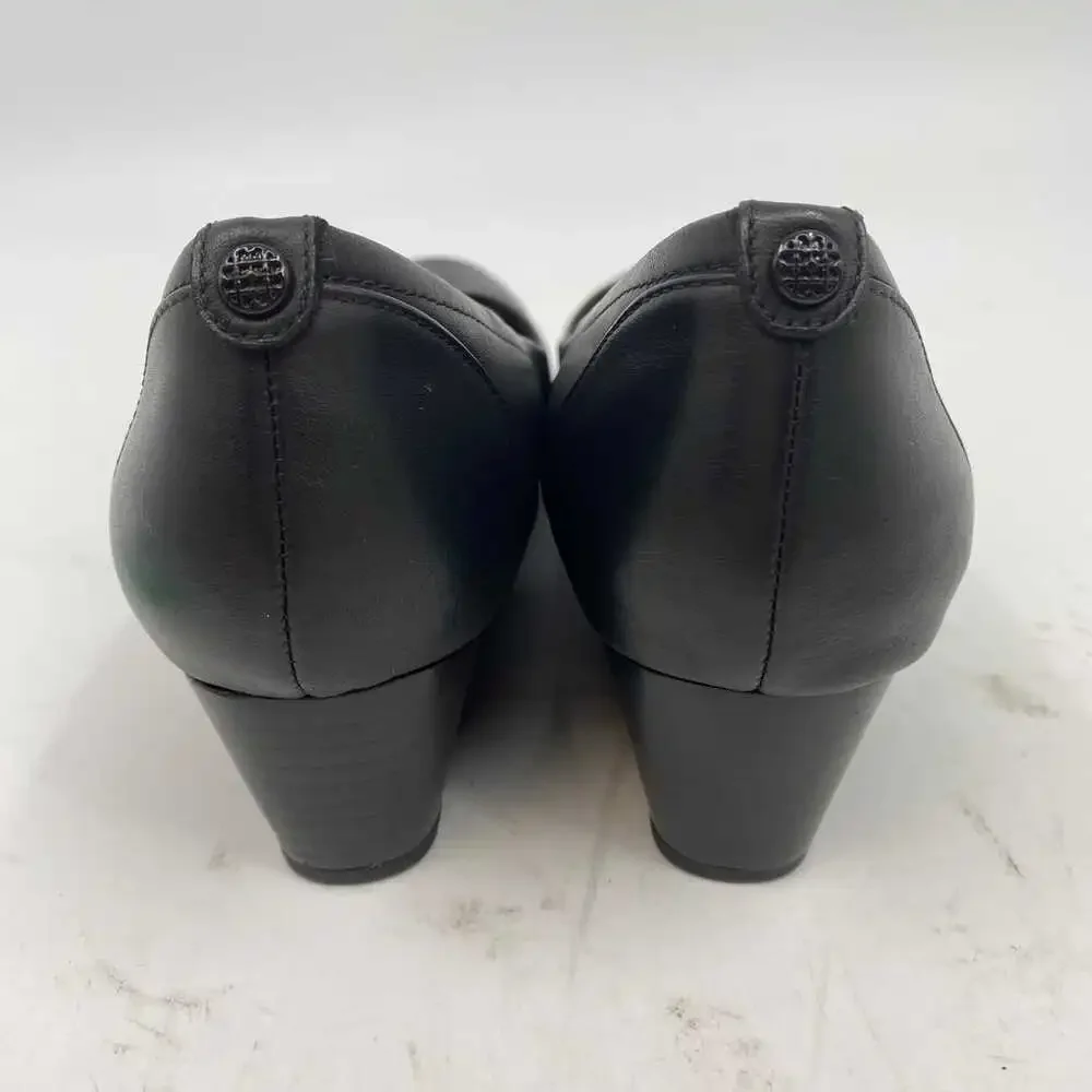 Clarks Black Vendra Peep Toe Wedges | Women’s Size 8
