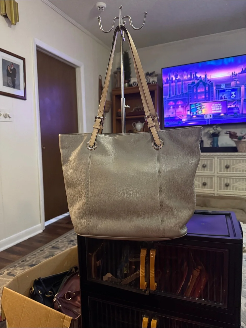 Michael Kors Bedford Gray Pebbled Leather Tote