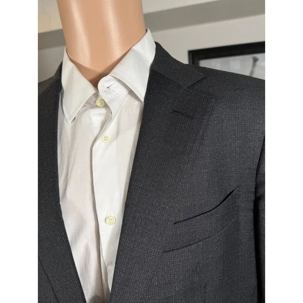 Tom Ford Charcoal Checked Gray Flannel 2Pc Suit Wool 50R 40R 35x29 Trousers EUC