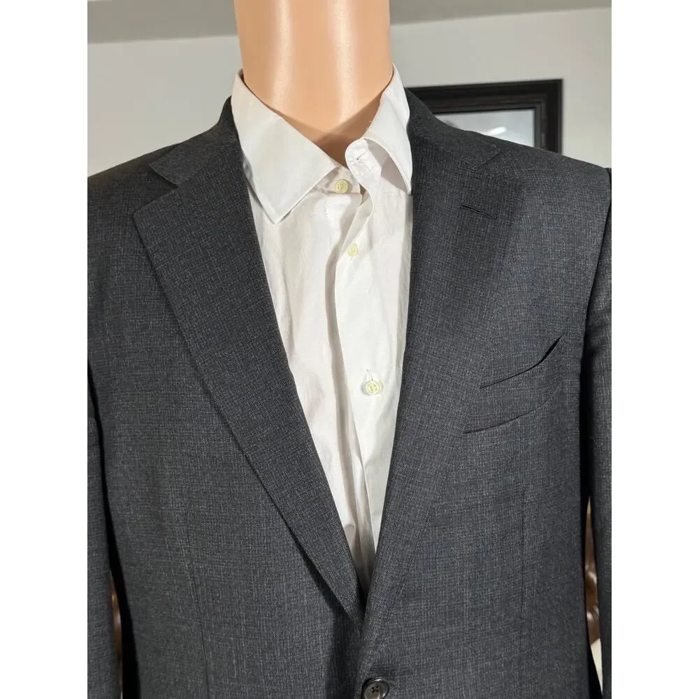 Tom Ford Charcoal Checked Gray Flannel 2Pc Suit Wool 50R 40R 35x29 Trousers EUC
