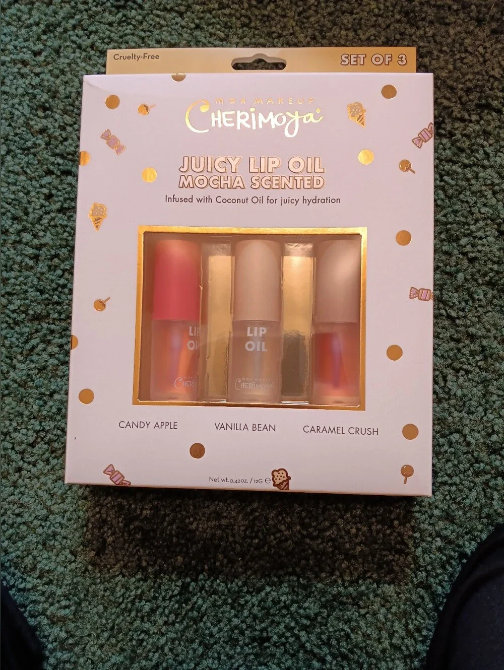 Cherimoya  Juicy Lip Oil Set - Candy Apple, Vanilla Bean, Caramel Crush
