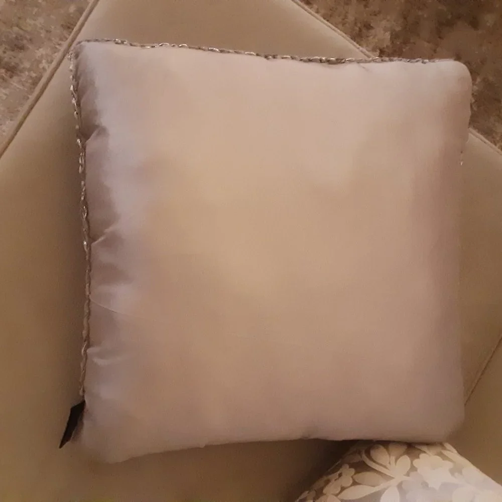 Tahari Silver / Grey Braided Decorative Pillow