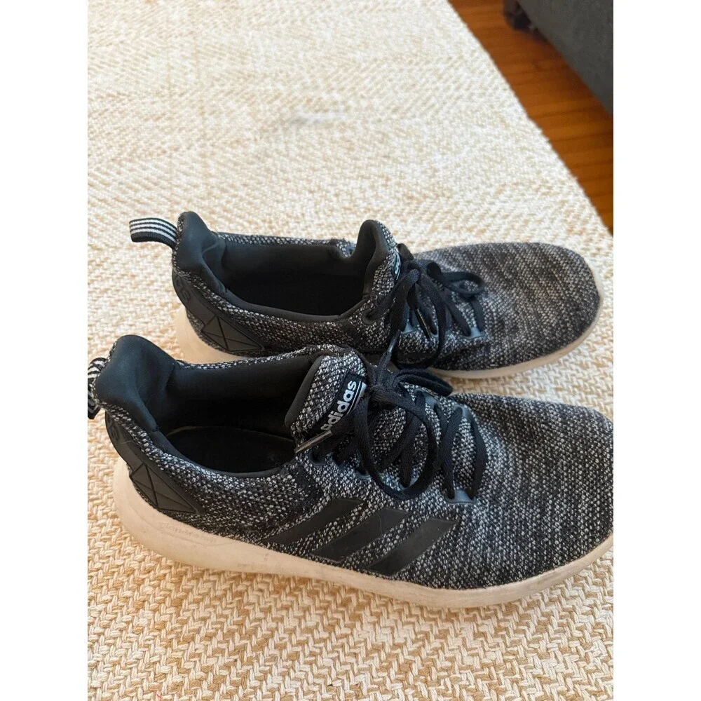 Adidas Cloudfoam Black Knit Running Shoes – Men’s 10