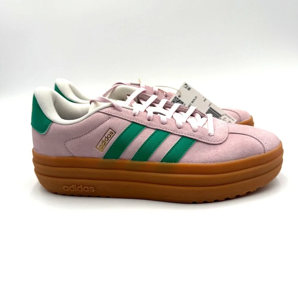Adidas Women's Size 6 VL Court Bold Clear Pink Green Platform Sneaker NEW JP6916
