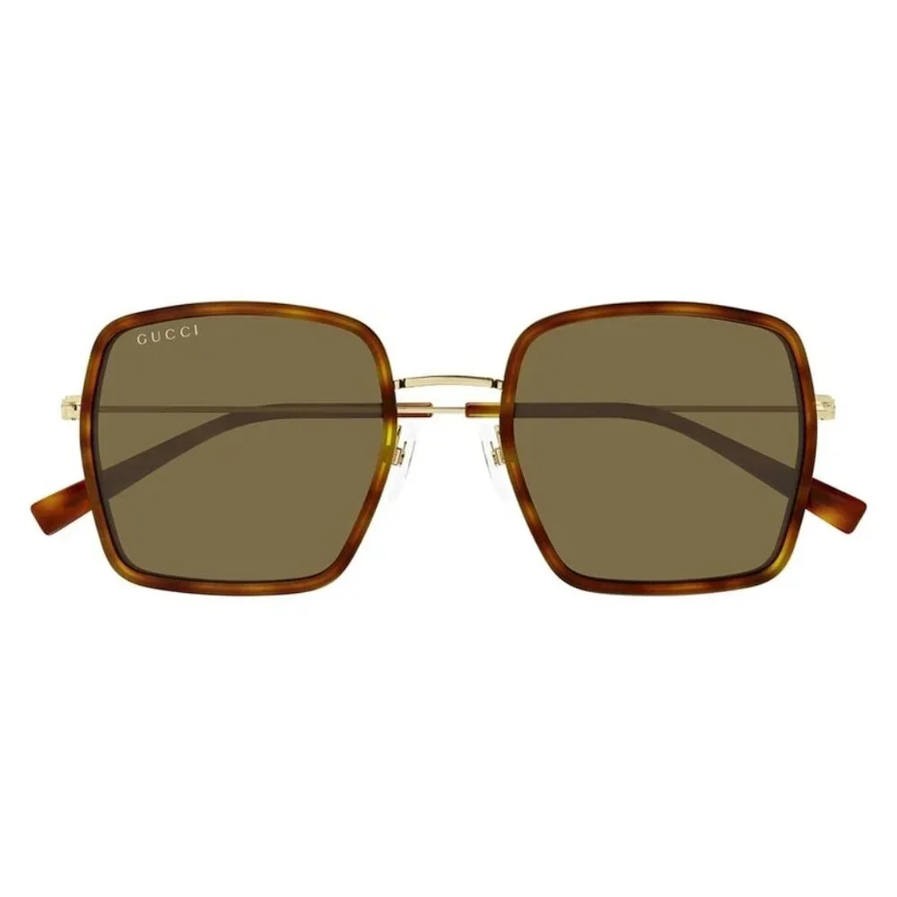 Gucci Square Sunglasses in Havana Gold Brown GG1848S-002 Sunnies