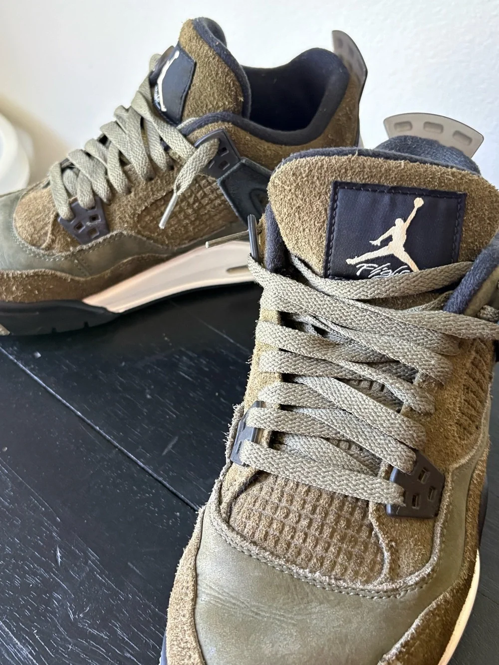 Nike Air Jordan 4 YOUTH Sneakers - Olive/Black