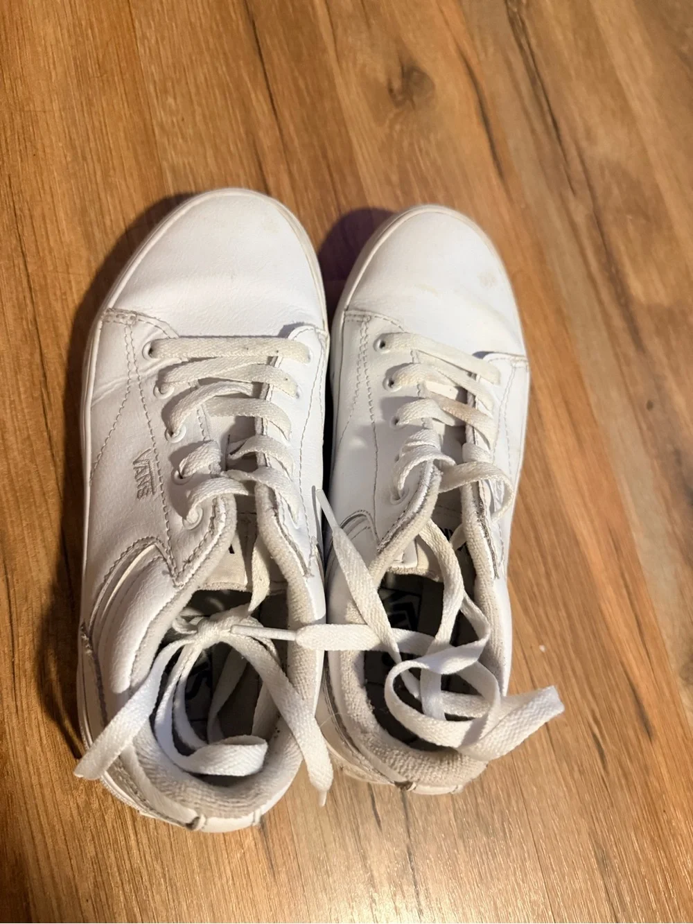 Vans Kids White Lace-Up Skate Sneakers