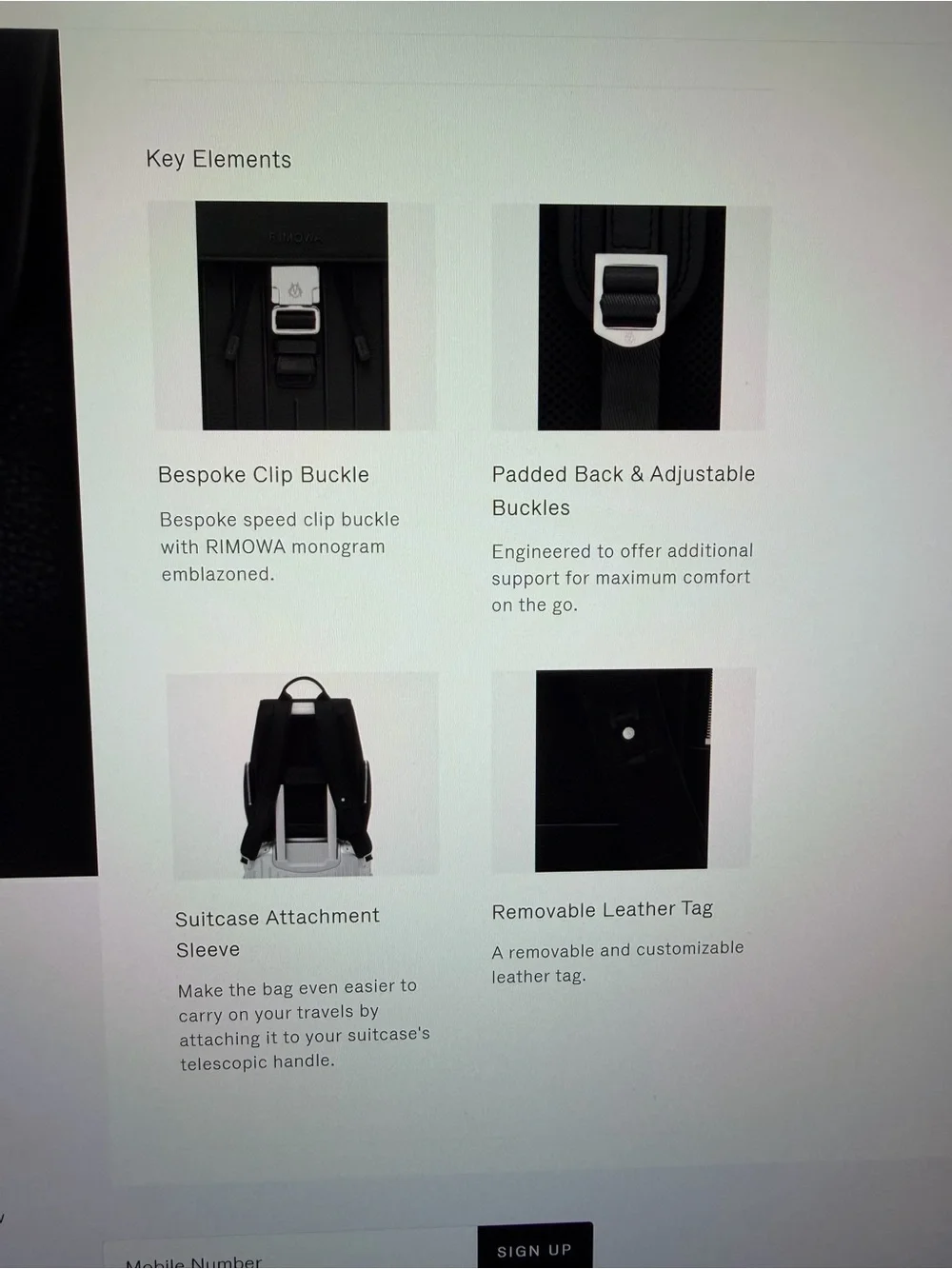 RIMOWA backpack pebbled