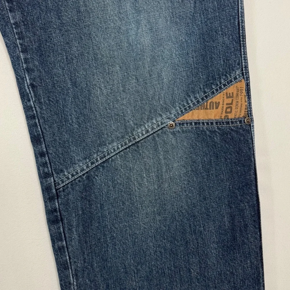 Vintage Y2K Southpole Baggy Wide Leg Jeans Mens 34 Hip Hop Skater Logo Patchwork