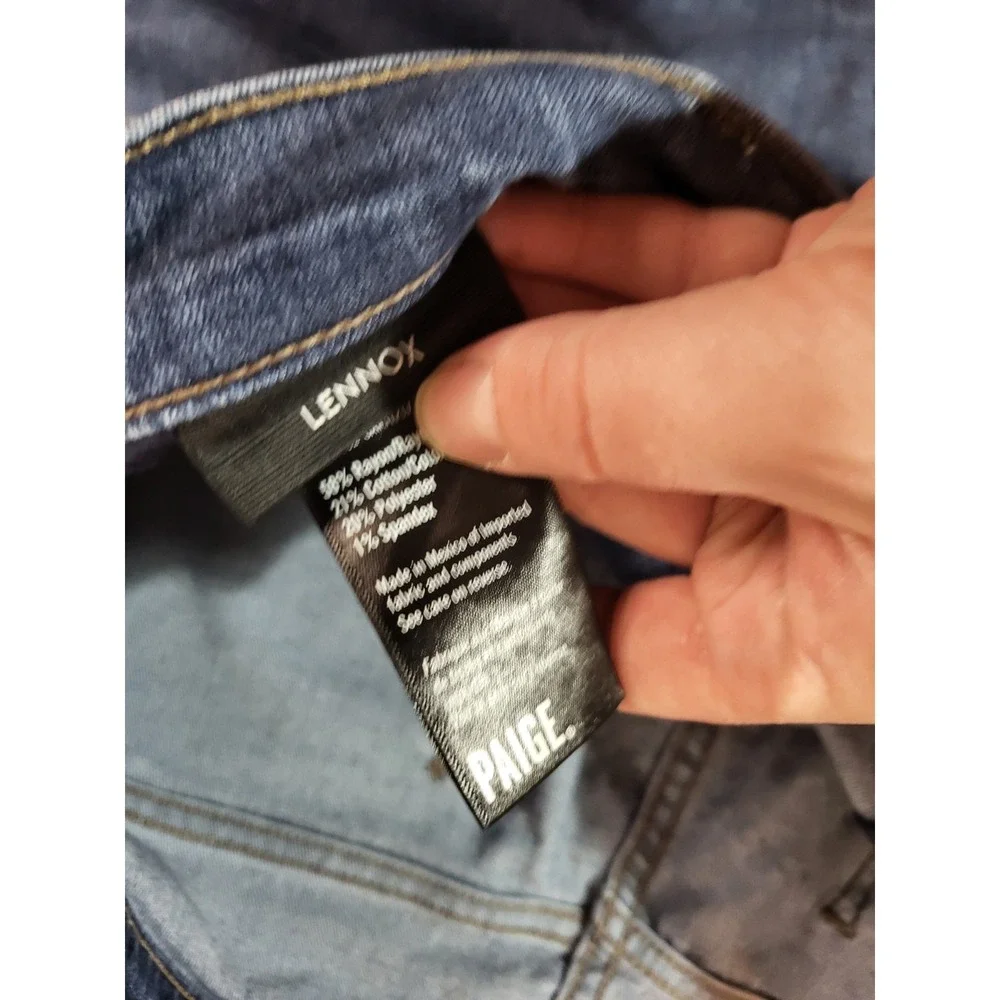 Paige Jeans Mens 36 Blue Indigo Dark Wash Lennox Slim‎ Stretch Denim