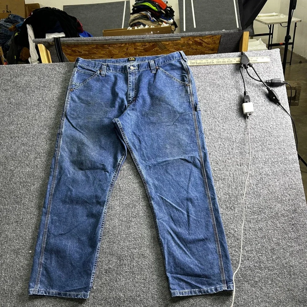 Lee Carpenter Jeans Mens Size 40x30 Blue Loose Fit Denim Utility Workwear Pant