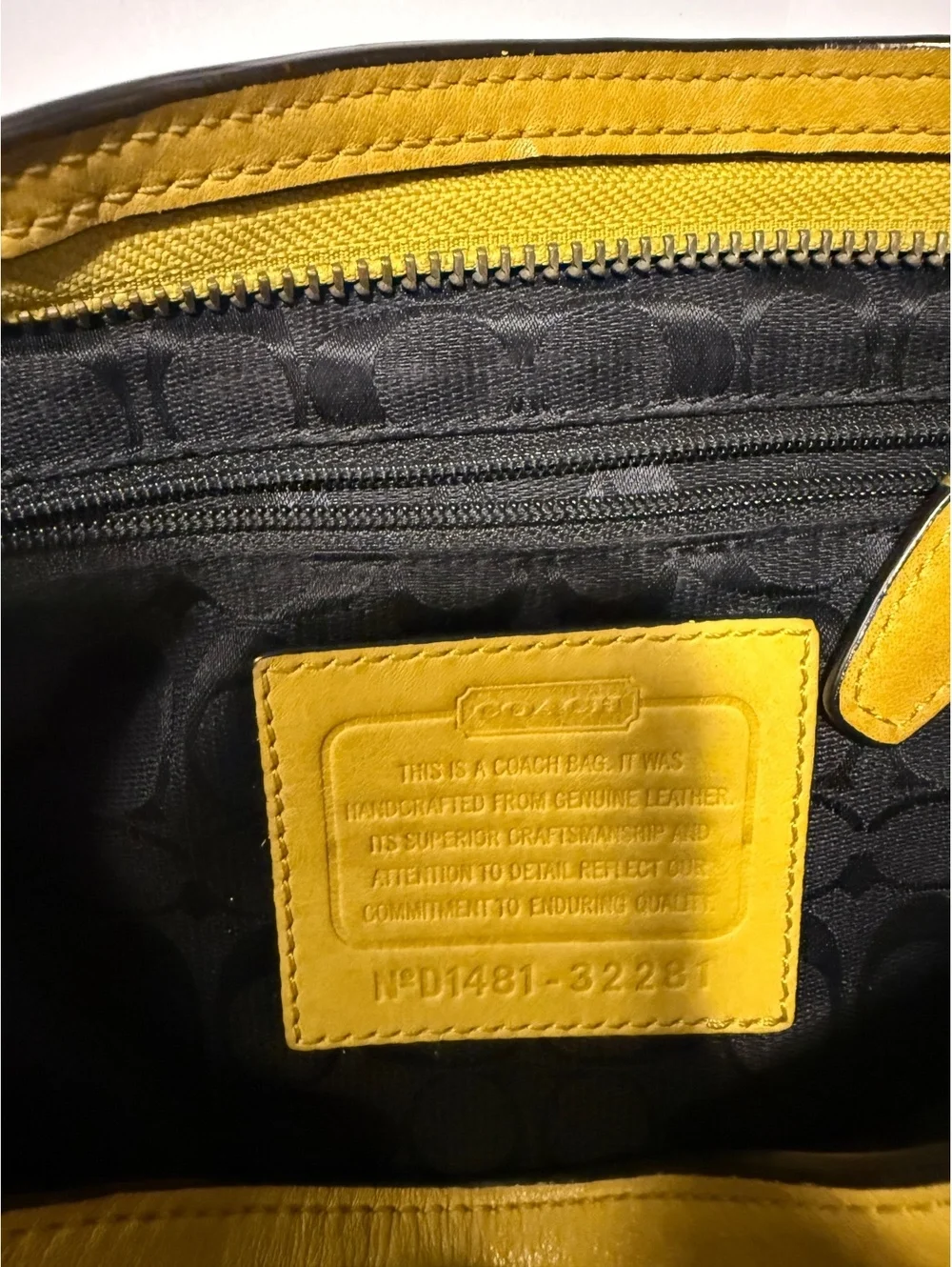 Coach Mustard Yellow Leather Crossbody Shoulder Bag D1481-32281