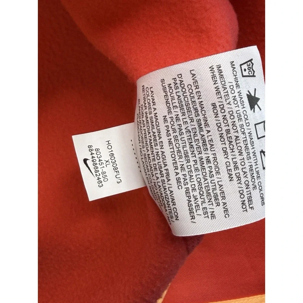 Womens Nike Dri-fit size XL Orange Pullover Hoodie Sweatshirt