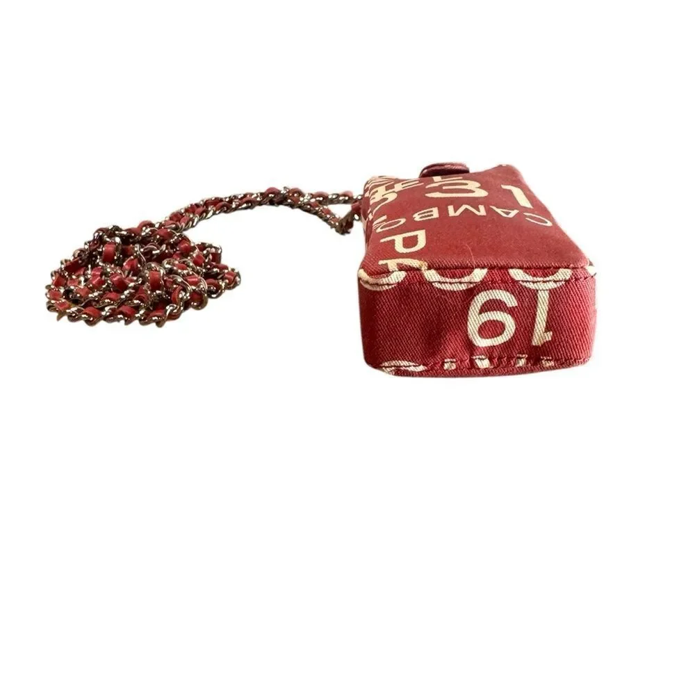 CHANEL Red White Canvas 31 Rue Cambon By The Sea Crossbody Phone