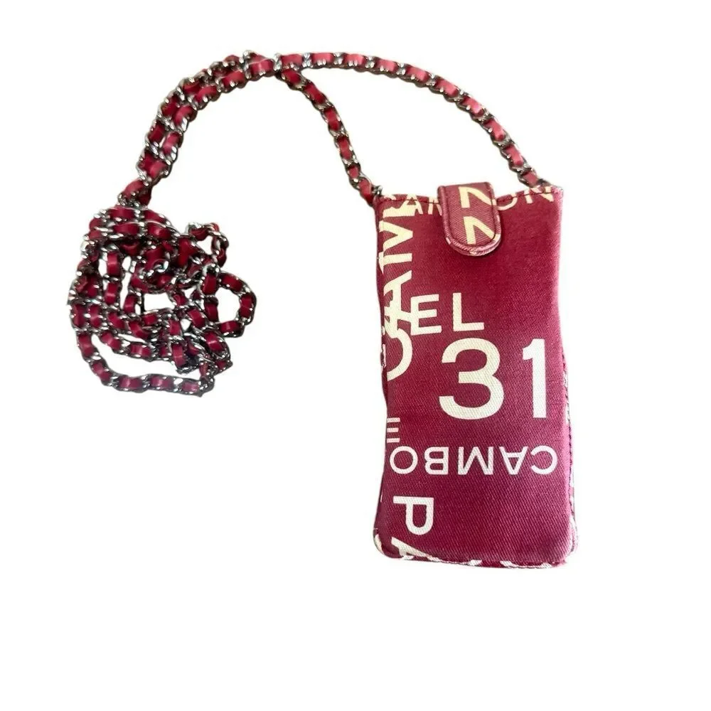 CHANEL Red White Canvas 31 Rue Cambon By The Sea Crossbody Phone