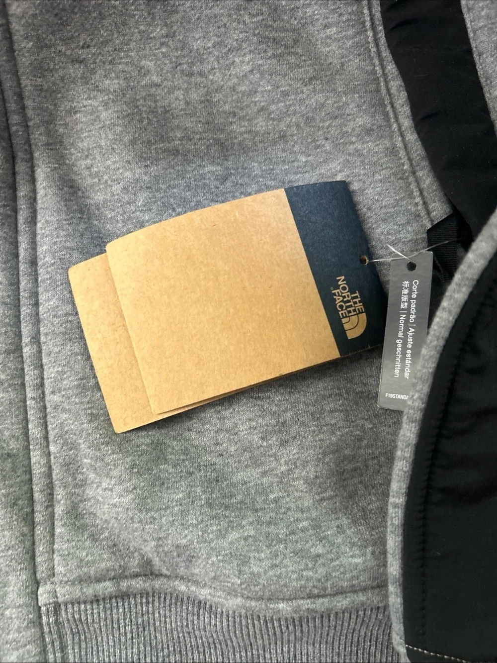 The North Face Men’s Gray and Black Hooded Fleece Jacket