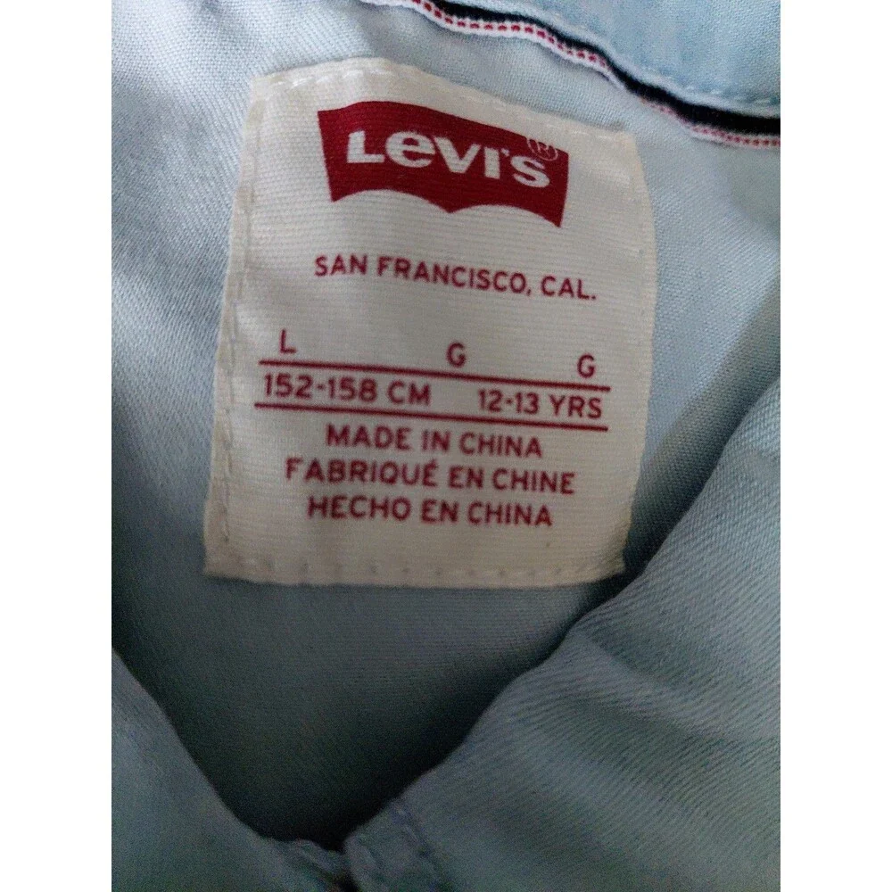Levi's Light Blue Chambray Buttoned Down Festival Western Girl L Dress New