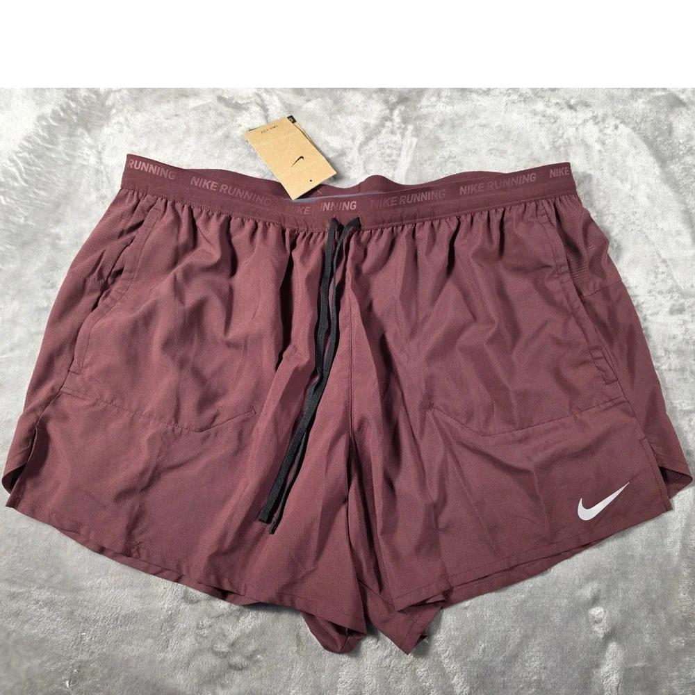 Nike Stride Running Shorts Mens 2XL Burgundy 5