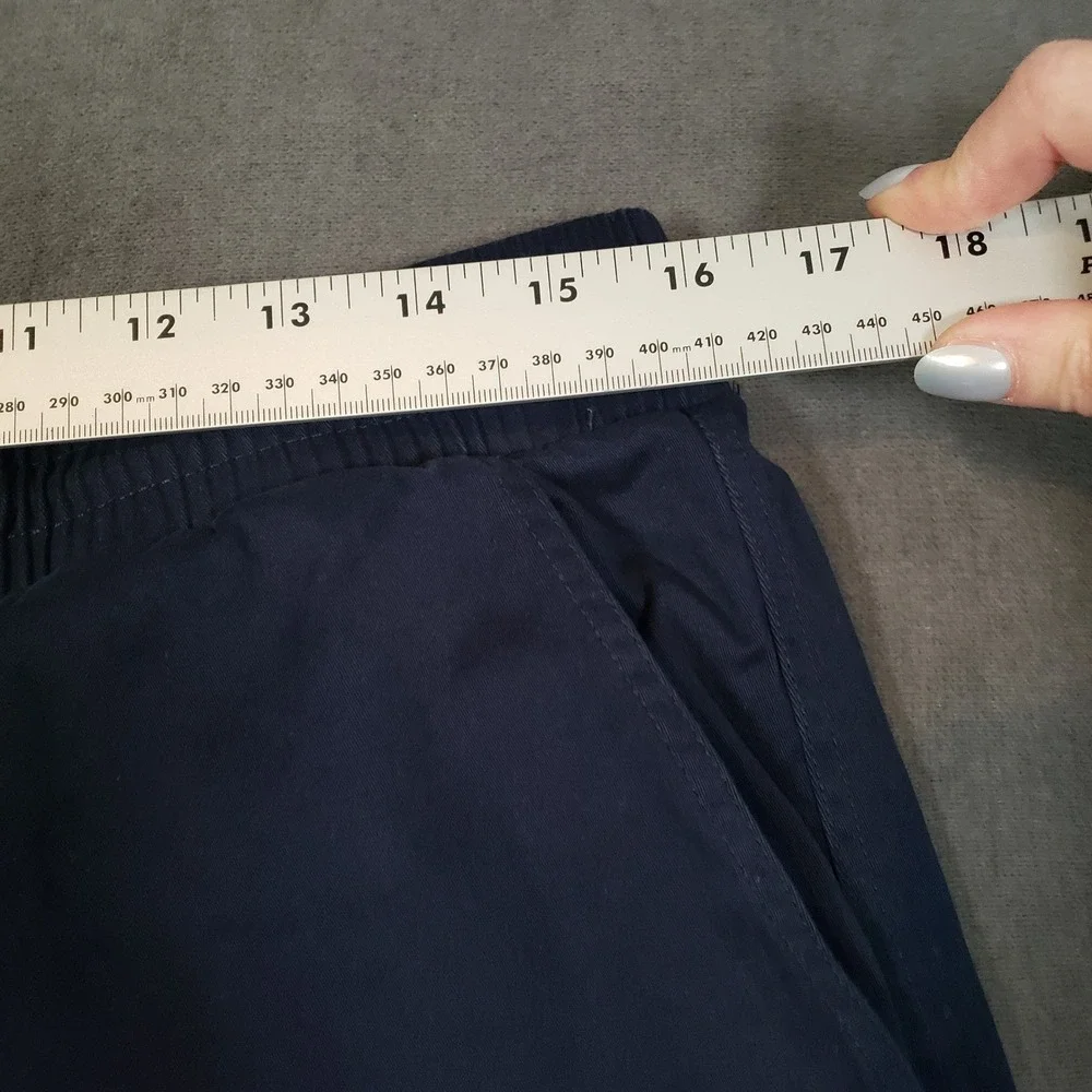 Hungson Cargo Pants Mens 34 Navy Blue Drawstring Elastic Waist Utility MP-2325