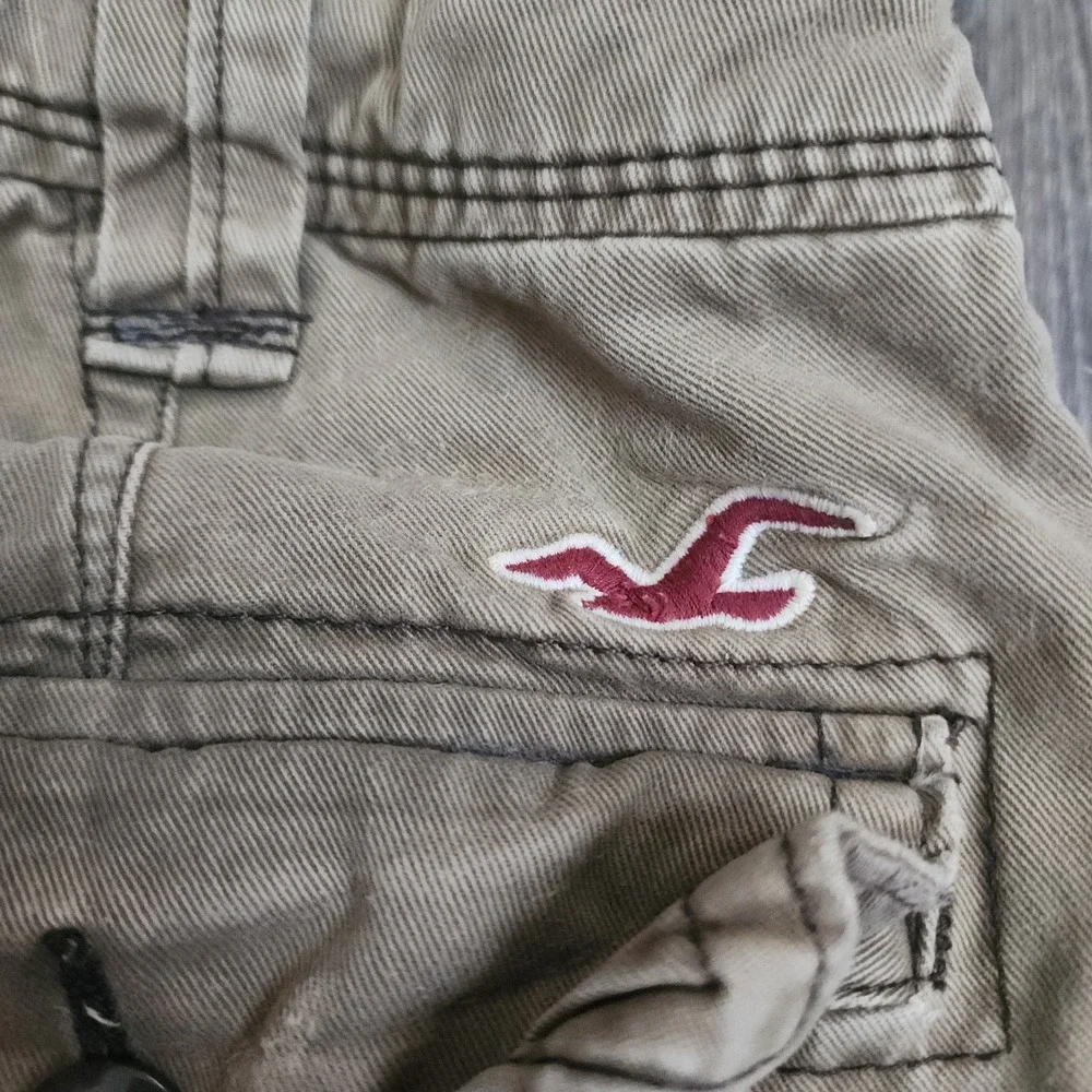 Hollister Cargo Shorts Mens 30 Khaki Tan Cotton Twill Casual Summer Outdoor