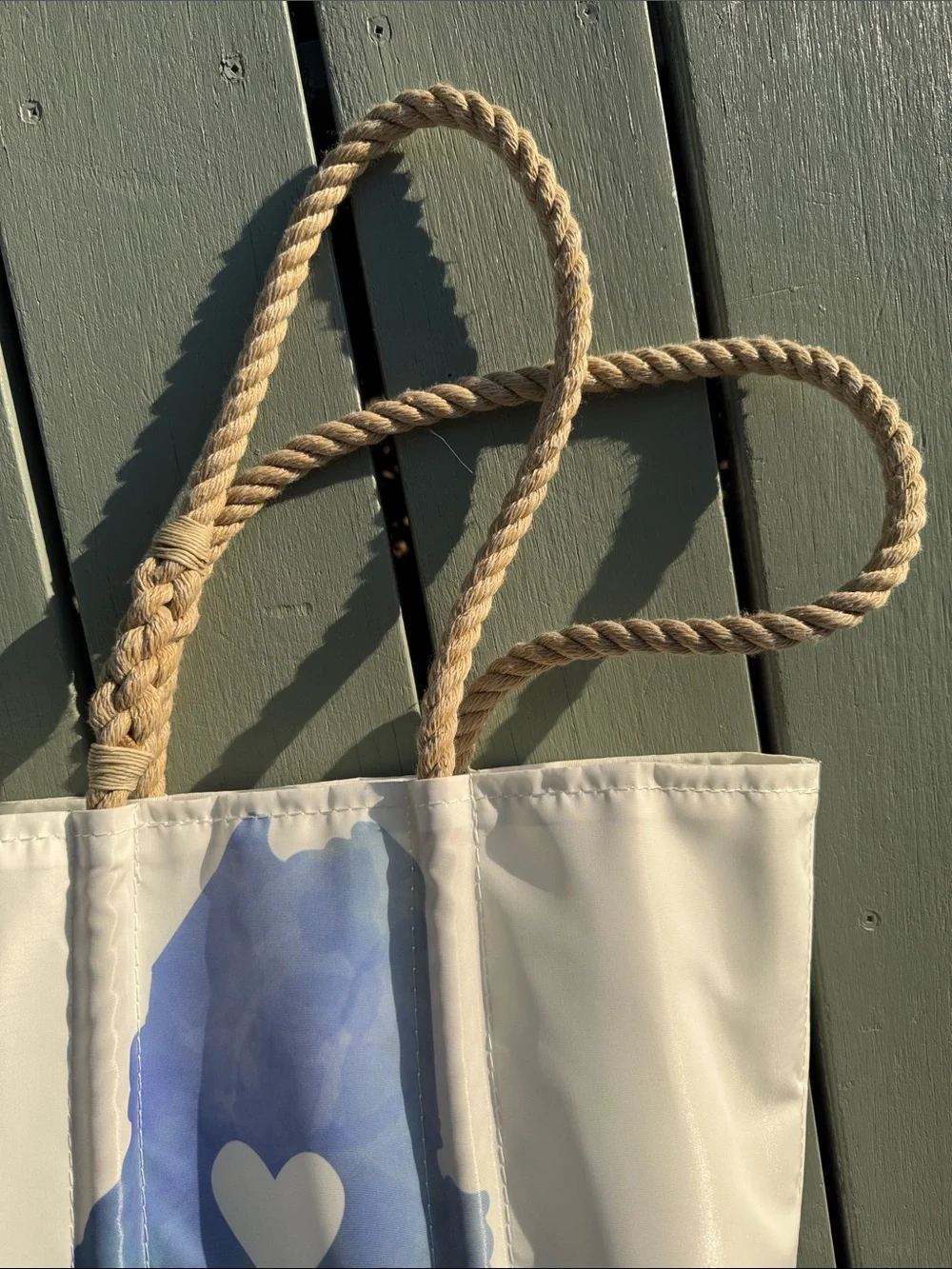 Sea Bags Medium Tote with Watercolor Maine Heart