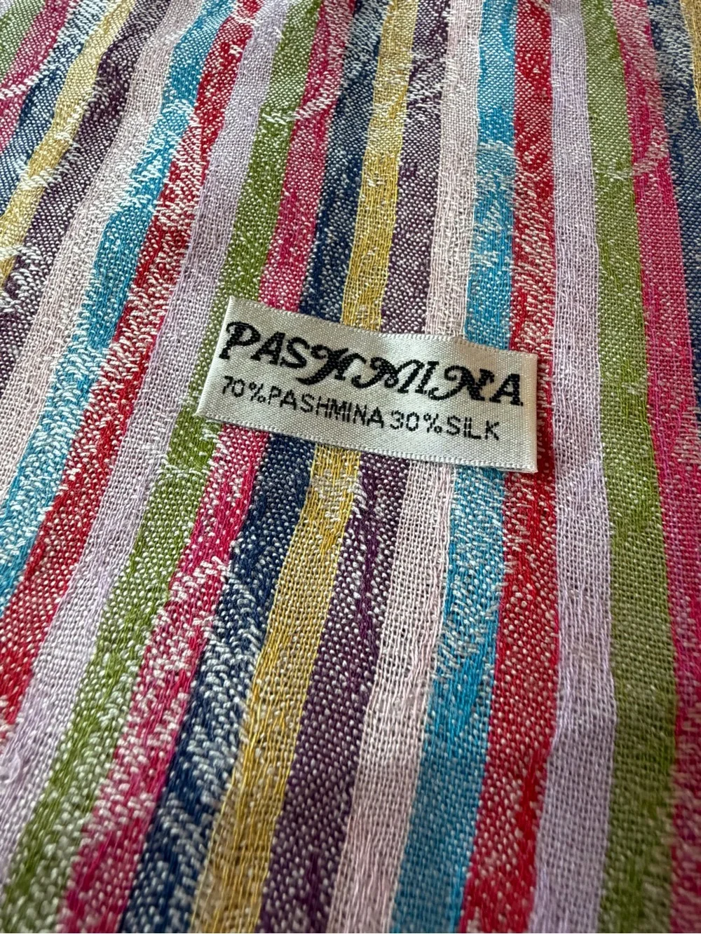 PASHMINA Bright Multicolor Striped Pashmina Scarf