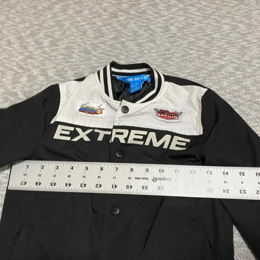 Soho Boys Club Black/white Super Racing Back Logo KidsJacket Size 5. SKU-B189