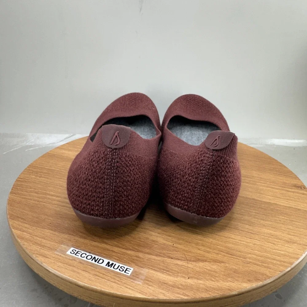 Allbirds Tree Breezers Womens 10.5 Burgundy Knit Ballet Flat Sustainable Slip On