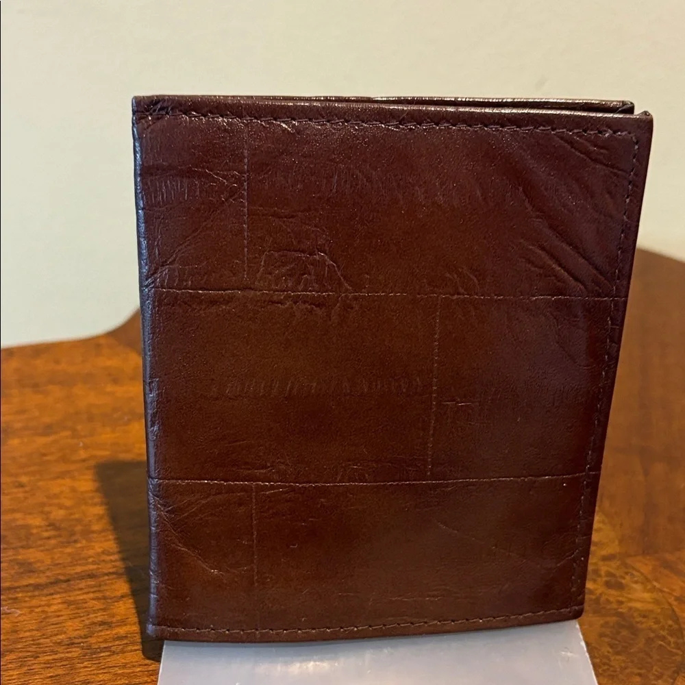 Craft  Wallet  Top grain cowhide Leather Unisex  Eel skin pattern print NWOT