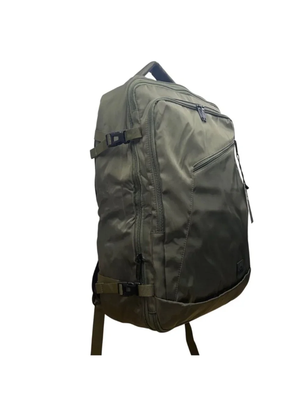 Matein Unisex Olive Green Nylon Adjustable Straps Convertible Travel Backpack