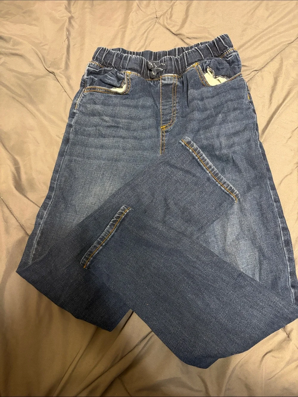 jumping beans Relaxed Elastic-Waist Dark Blue Denim Jeans
