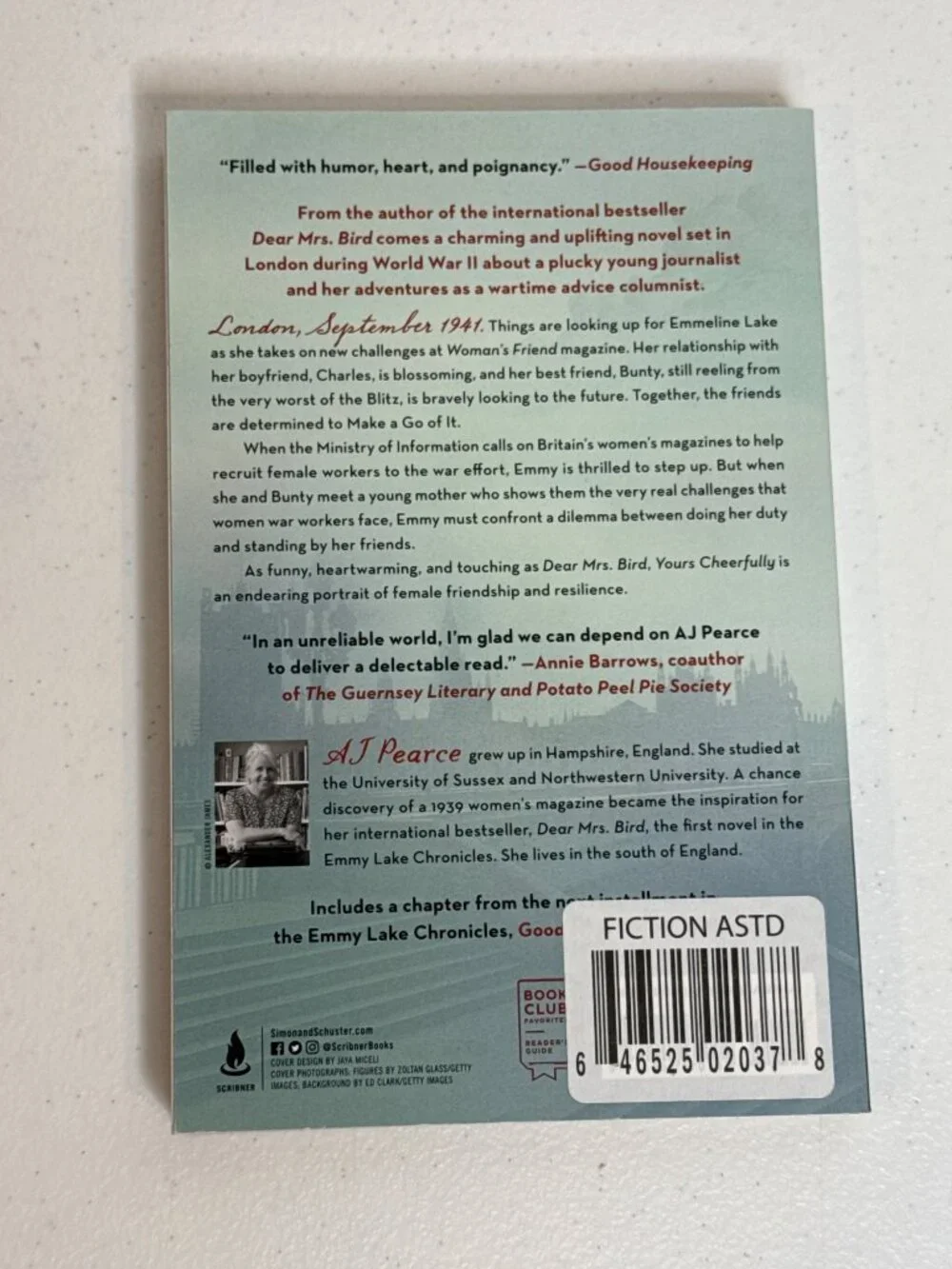 Yours Cheerfully by A.J. Pearce Paperback WWII Historical Fiction Novel