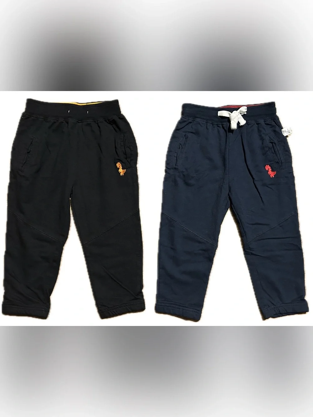 2 Pair Boy’s Sweatpants - Navy Blue & Black - Size 3-4 Years